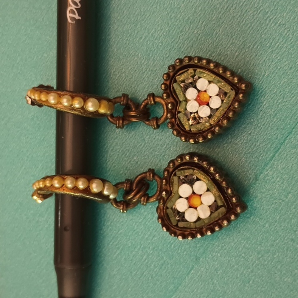 Roxanne Assoulin Vintage Glass  Micro Mosaic Pierced Earrings - Picture 4 of 8